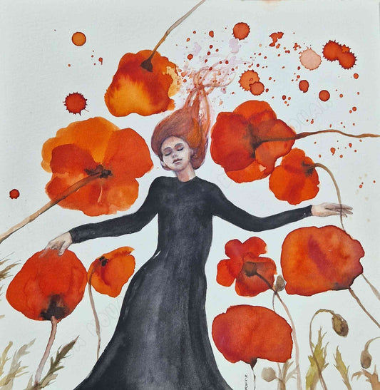 Fields of Memories Watercolor Painting | Dreja Novak