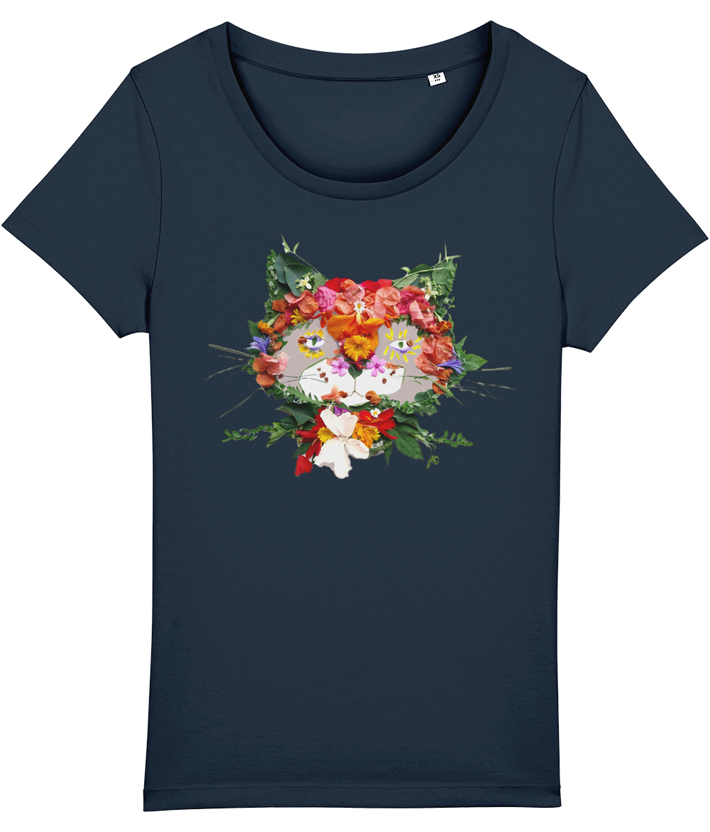 "Floral Cat" Light Weight T-Shirt