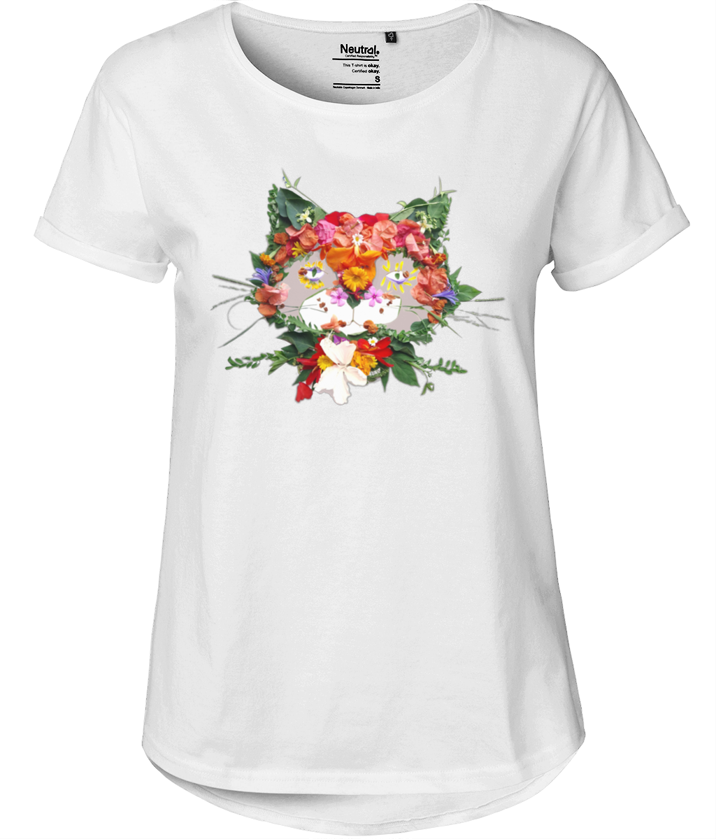 "Floral Cat" Body Fit T-Shirt