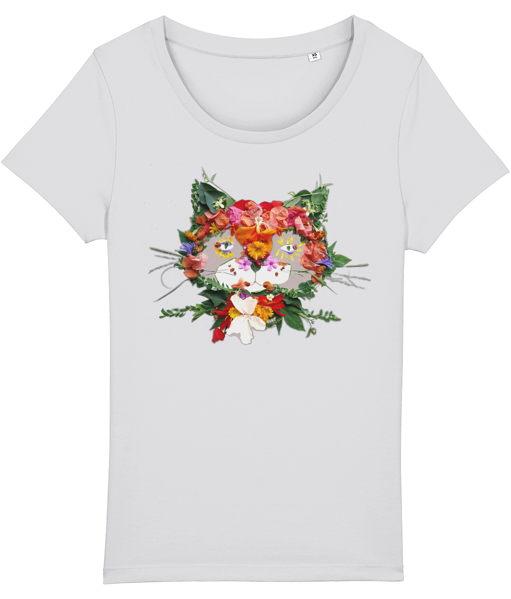 "Floral Cat" Light Weight T-Shirt