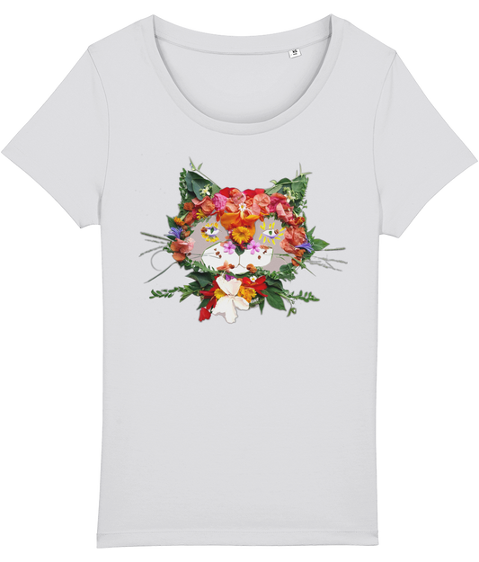 "Floral Cat" Light Weight T-Shirt
