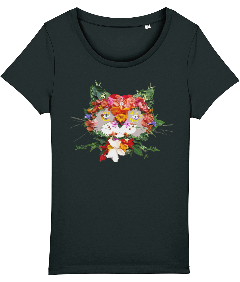 "Floral Cat" Light Weight T-Shirt