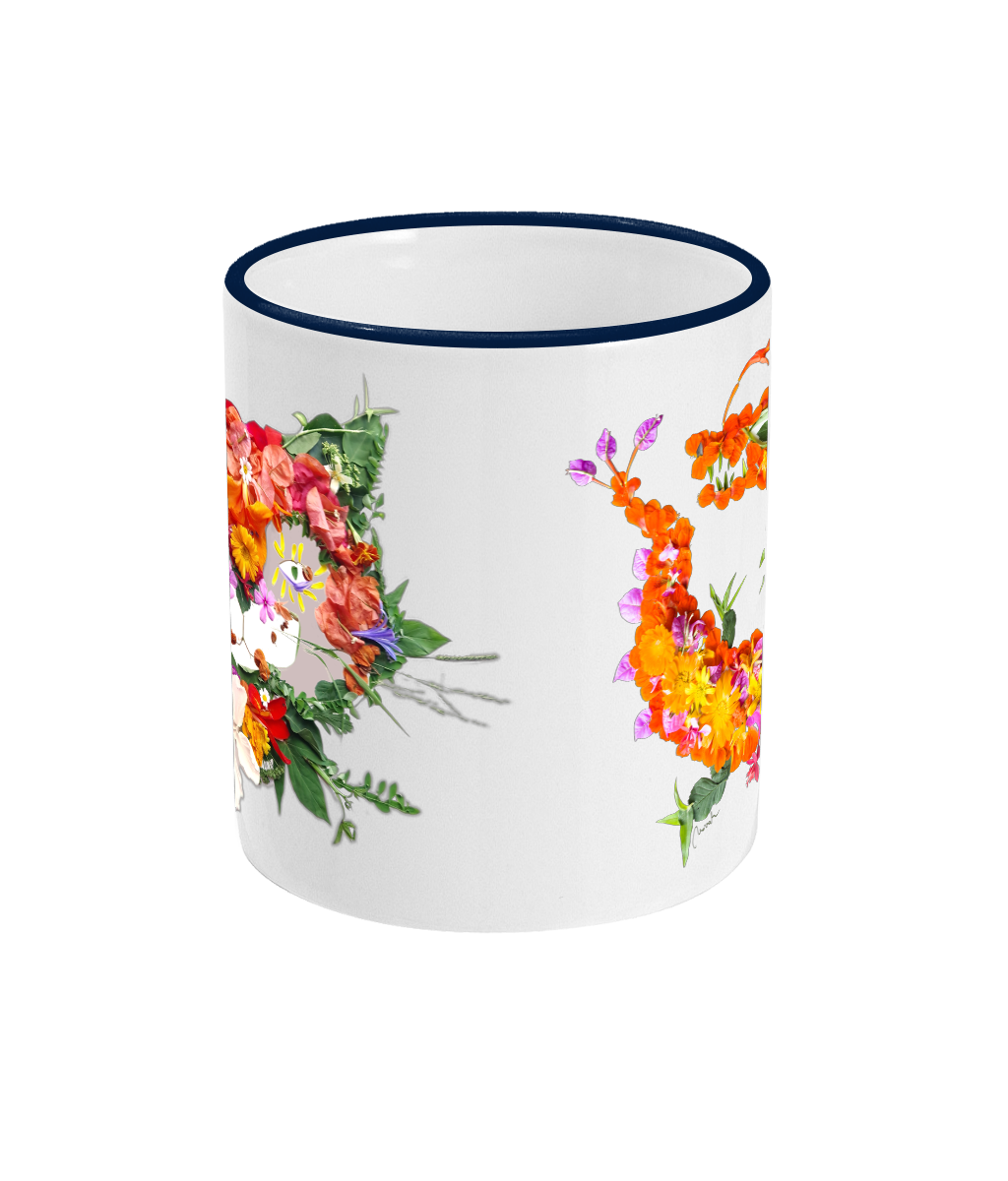 Floral Cat and Floral Dragon Cup