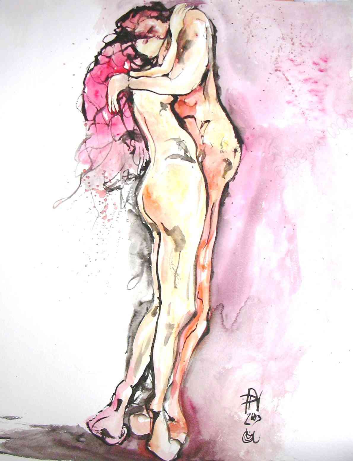 A Kiss watercolor | Dreja Novak