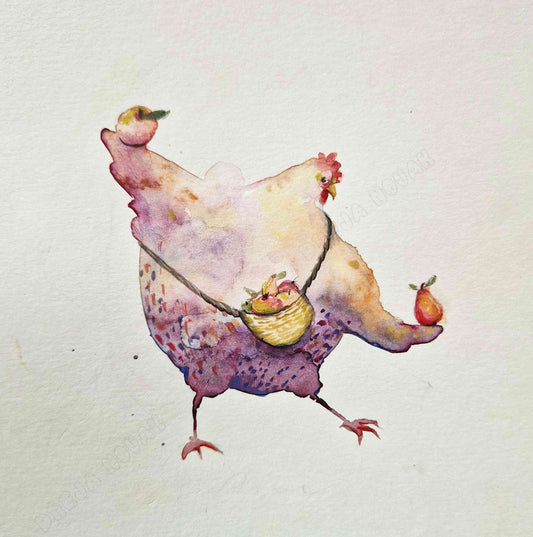 Chicken Watercolor Painting | Dreja Novak