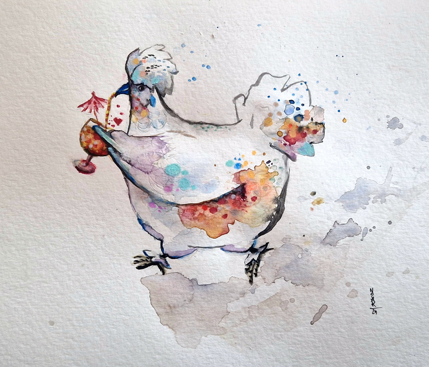 Coctail Party 19X19 watercolor