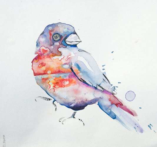 Sunset Bird 21X21 Watercolor