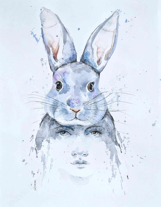 Year Of White Rabbit | Watercolor | Dreja Novak