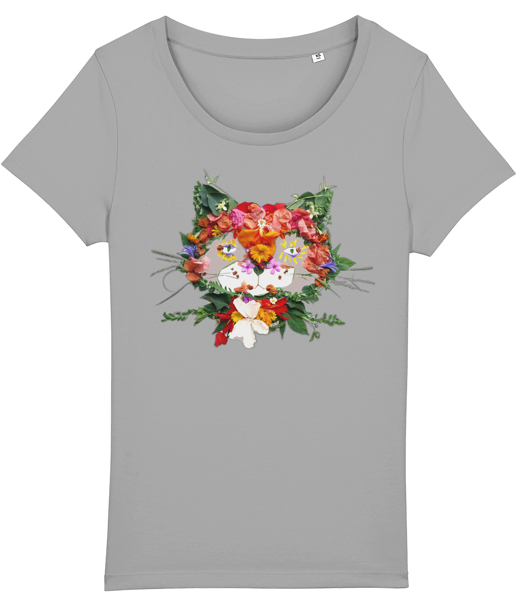 "Floral Cat" Light Weight T-Shirt