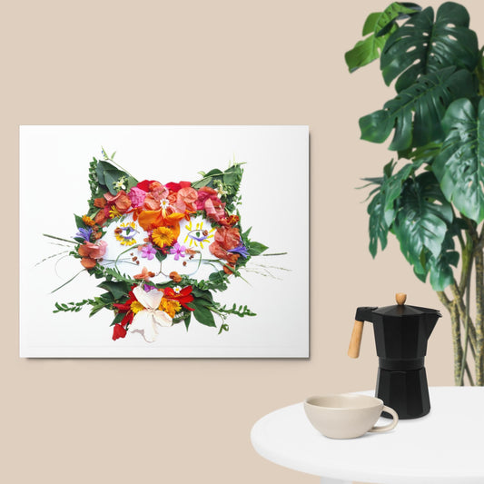 Floral Cat Metal prints